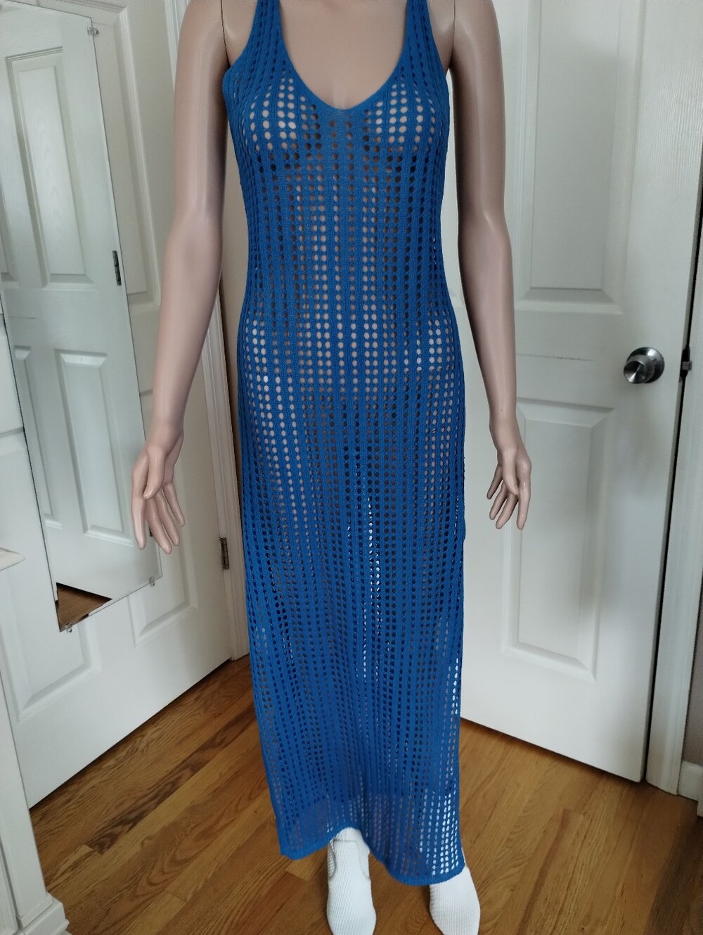 Pinkblush Bright Blue Crochet Cover-Up Dress - Picture 3 of 7